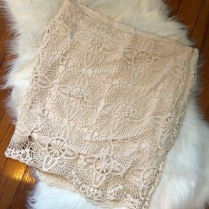 White crochet mini skirt